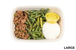 #5 - Ground Sirloin with Green Beans, Garlic Mashed Potatoes, and Tarragon Mustard Sauce (Large)